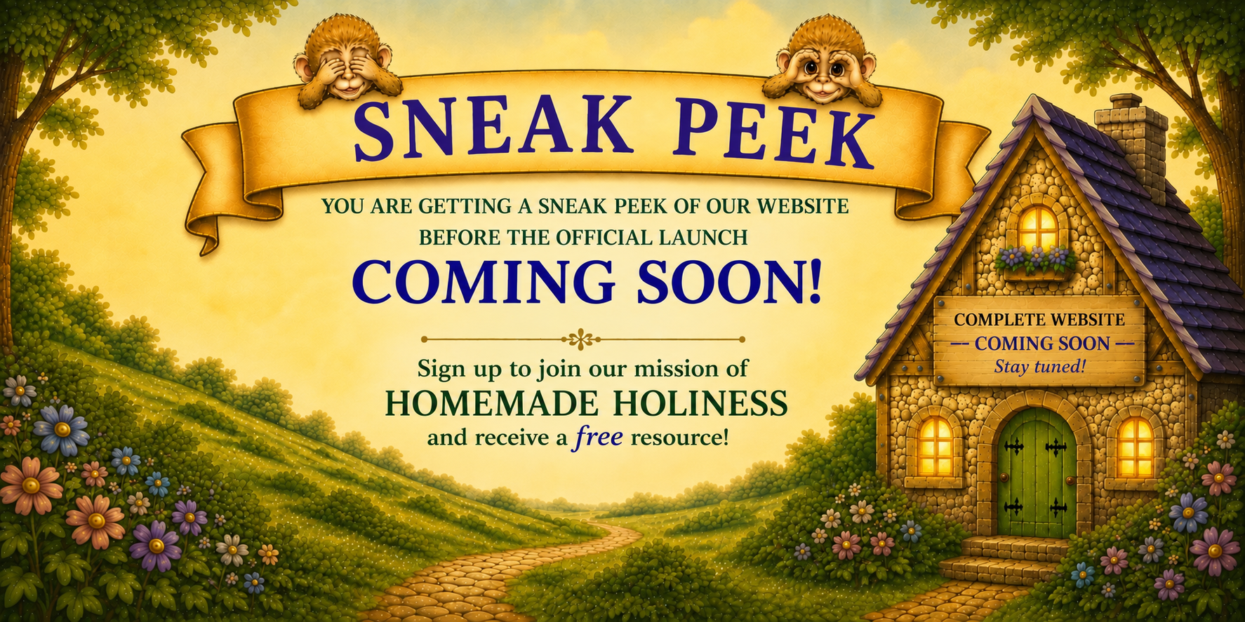 sneak peak of free resources coming soon for homemade holiness